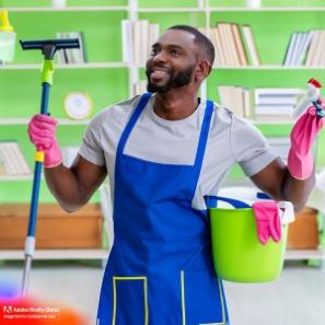 guy happy from cleaning