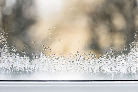 Frosted window by condensation